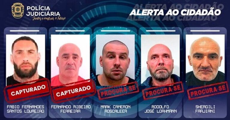 Portugal detiene a un segundo prófugo del grupo que se escapó de una cárcel en septiembre
