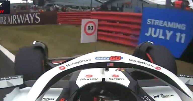 GP de Gran Bretaña: el insólito accidente de Ollie Bearman en el ingreso a boxes