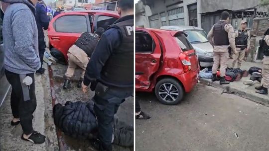 Intensa persecución y choque: detuvieron a menores de 14 y 17 años en un auto robado y con dos armas